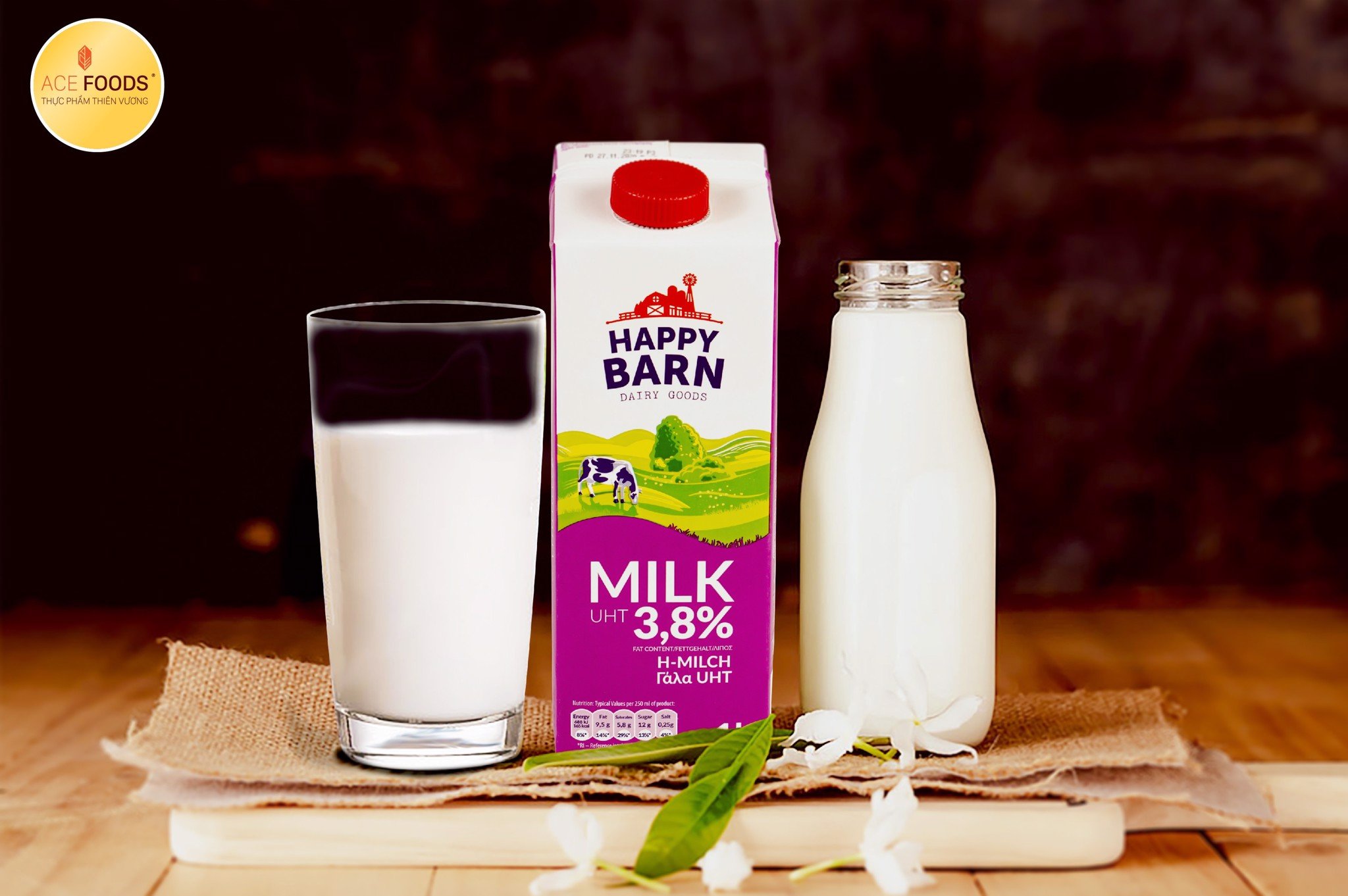 Sữa tươi Happy Barn nguyên kem, không đường,độ ngậy thơm cao
