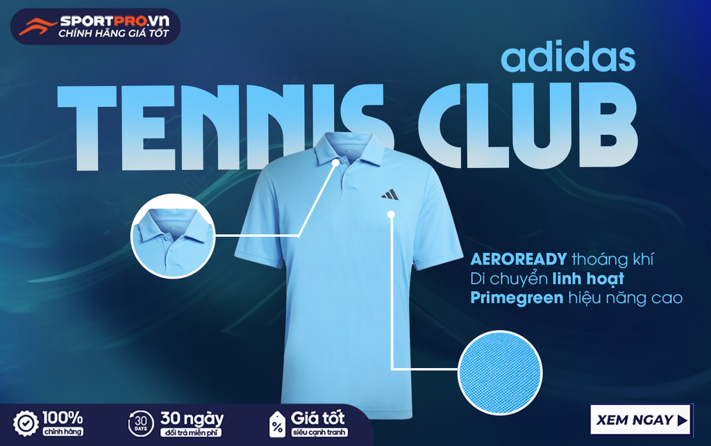 REVIEW CHI TIẾT ÁO TENNIS ADIDAS CLUB