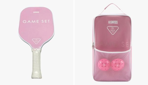 Vợt Pickleball K-Swiss phối hồng pastel và trắng