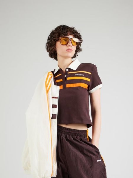 áo polo croptop adidas originals Shirt in Brown