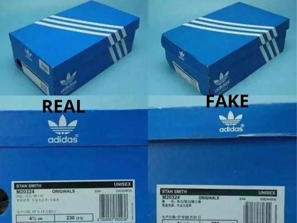 Kiểm tra hộp đựng giày để phân biệt hàng chính hãng và fake