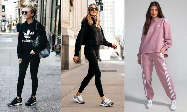 Phối đồ với áo hoodie adidas thời trang mùa đông cho phái nữ