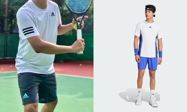Phối áo phông tennis basic với quần short