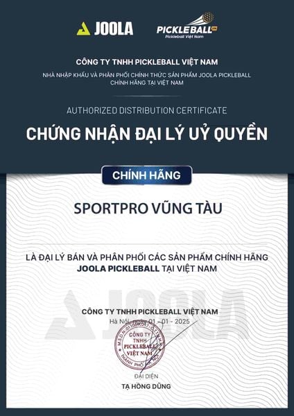 Chứng nhận đại lý ủy quyền của Sportpro.vn
