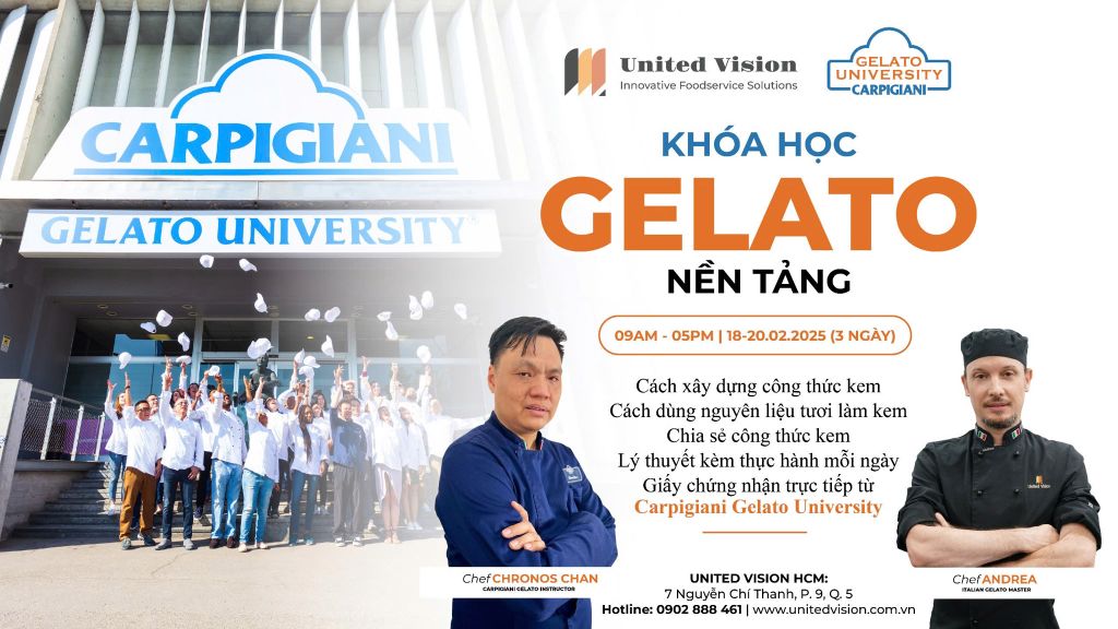 Khóa học Gelato từ Carpigiani Gelato University tại TP.HCM