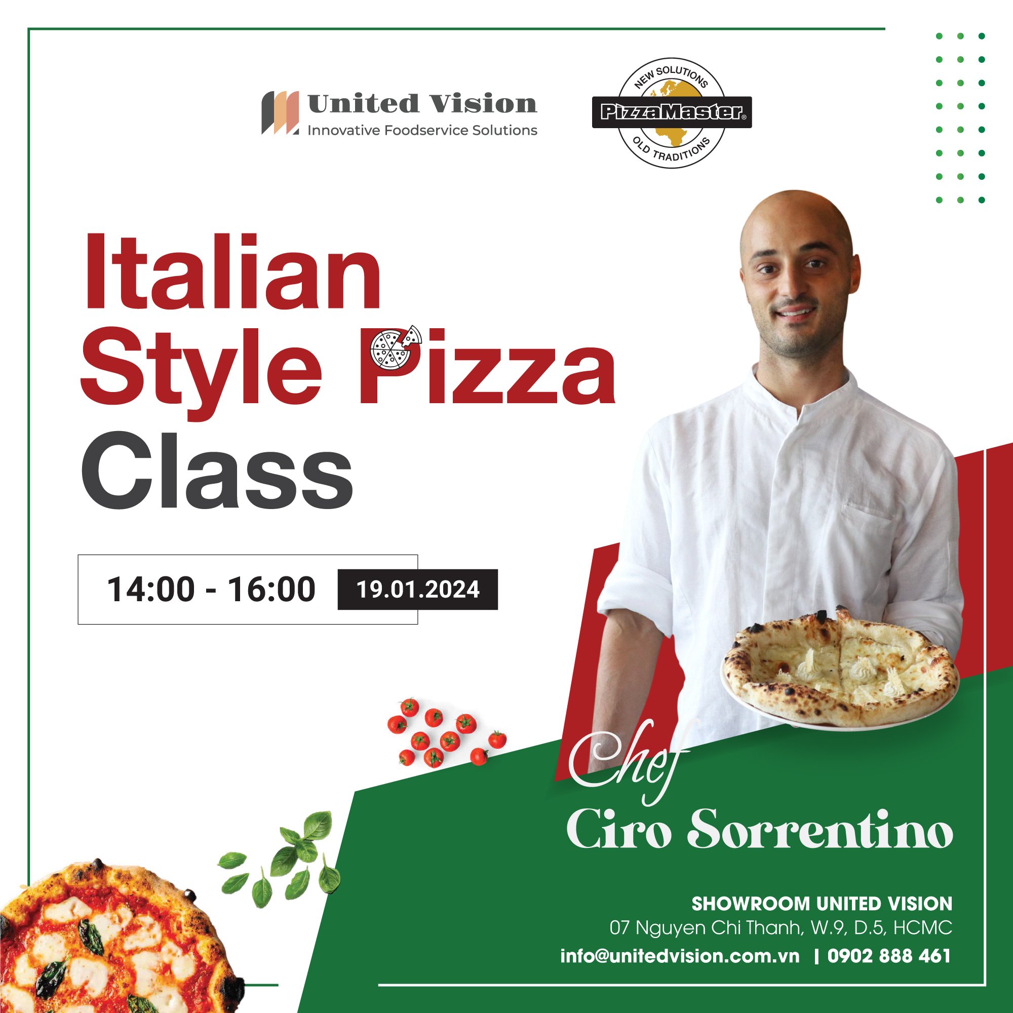 Lớp học pizza Ý bởi chuyên gia pizza đến từ Ý tại United Vision