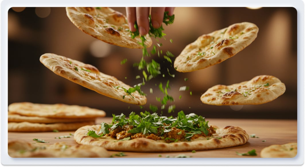 Công thức bánh mì Naan (Bơ tỏi & Truyền thống) chuẩn vị Ấn Độ