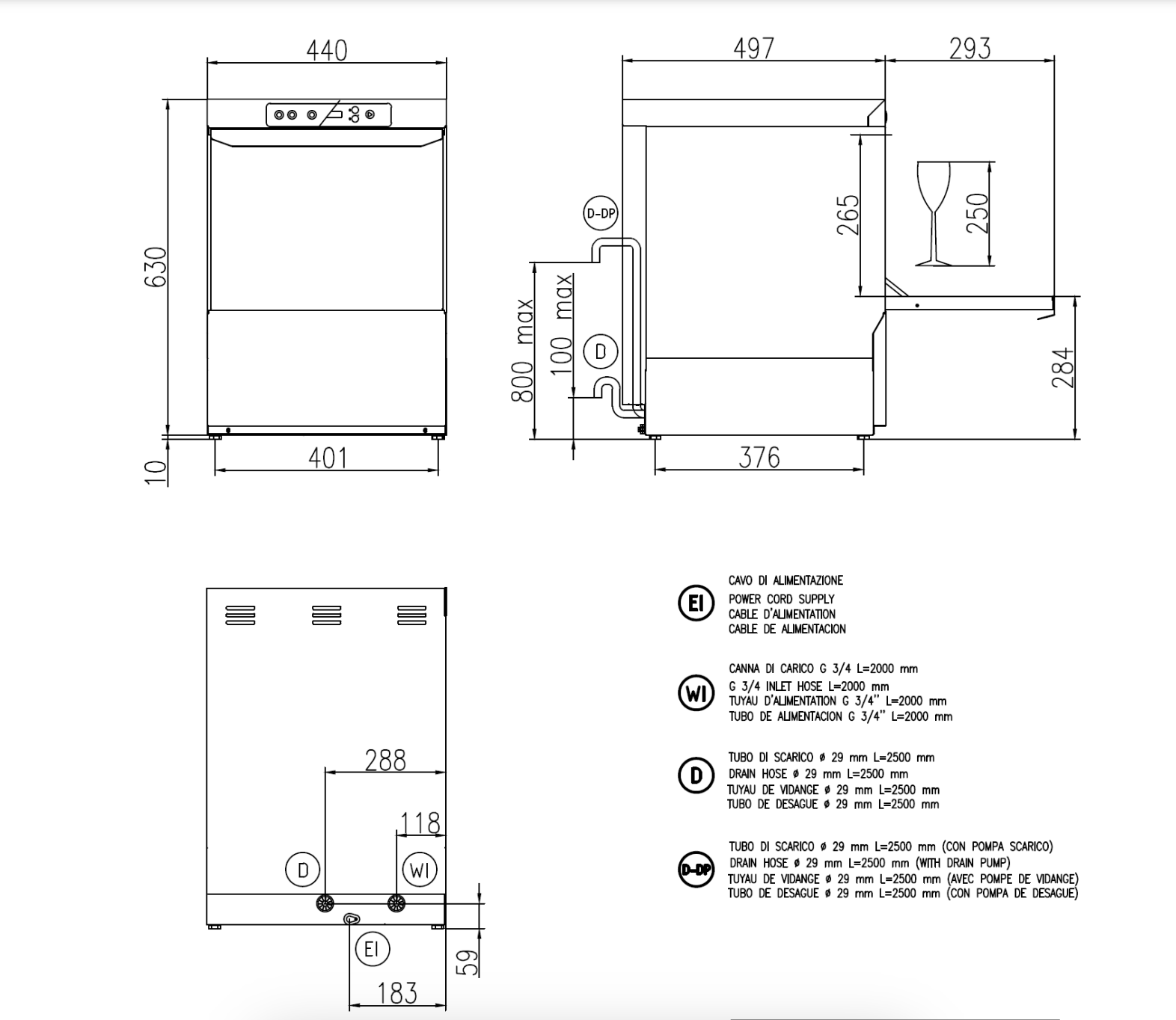 Máy rửa bát 6 bộ công suất lớn, siêu tiết kiệm nước chỉ với 2L/chu kì