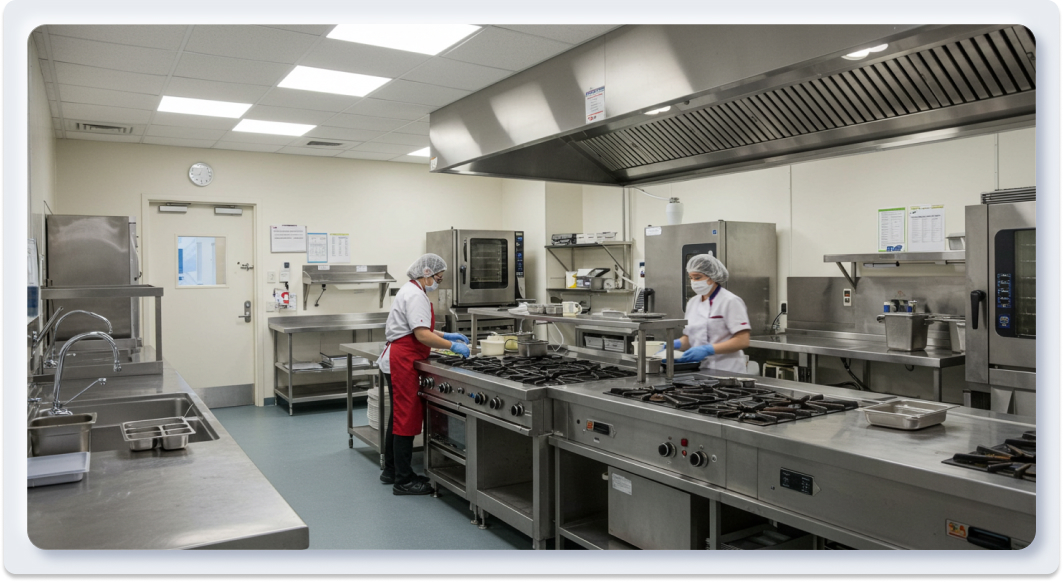 Thiết Kế Bếp Ăn Trường Mầm Non Đạt Chuẩn: Tránh Sai Lầm & Tiết Kiệm Chi Phí