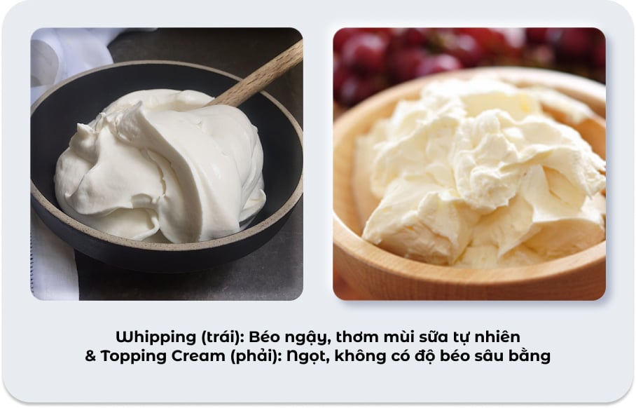 Phân Biệt Whipping & Topping Cream: Khi Nào Dùng Loại Nào?