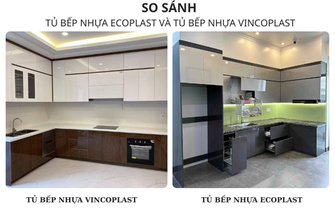 So sánh tủ bếp nhựa Ecoplast và tủ bếp Vincoplast
