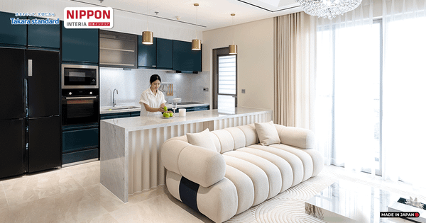 Tủ bếp Takara standard trong nhà mẫu The Horizon Phú Mỹ Hưng