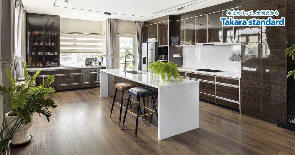 Tủ bếp gỗ Óc Chó | 50 mẫu thiết kế không gian bếp sang trọng, đẳng cấp