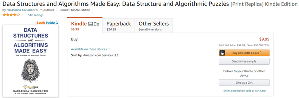 Data Structures and Algorithms by Narasimha Karumanchi