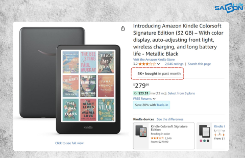 DOANH SỐ KINDLE COLORSOFT ĐANG SỤT GIẢM