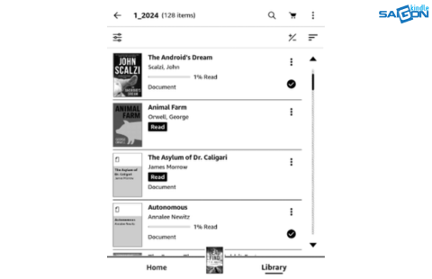 xem lịch sử đọc sách trên Kindle