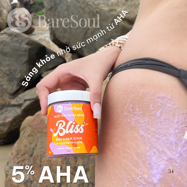 Tẩy tế bào chết bằng muối BLISS giúp làm sạch sâu, phù hợp với da nhạy cảm, da đầu bị khô, gàu.