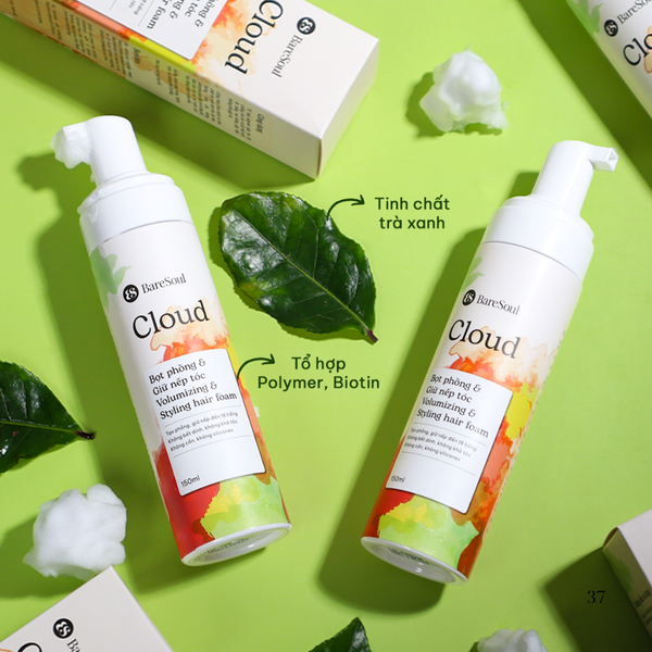 Bọt tạo phồng CLOUD giúp tóc có độ xốp cao, trung bình và thấp dễ vào nếp, bồng bềnh tự nhiên.