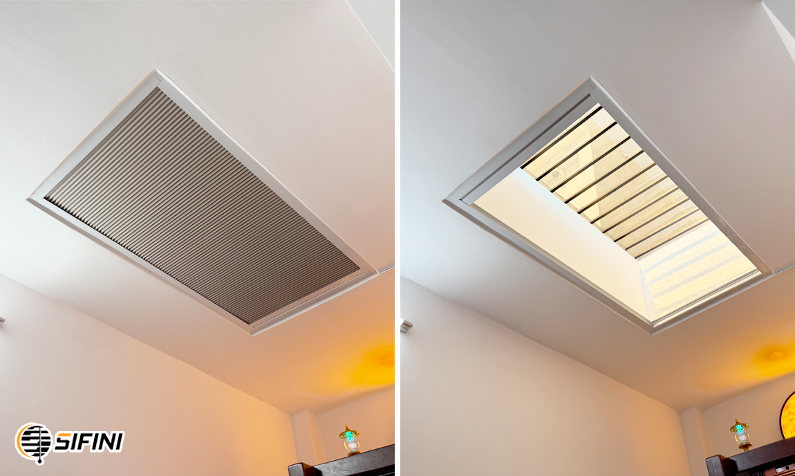 Rèm tổ ong giếng trời tự động