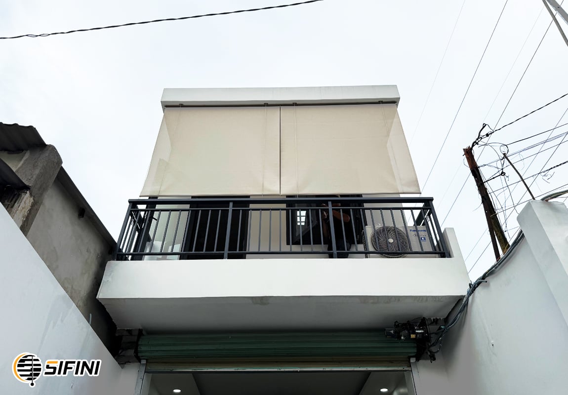 Rèm cuốn căng cáp