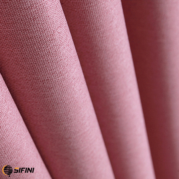 rèm vải hàn quốc màu hồng phấn