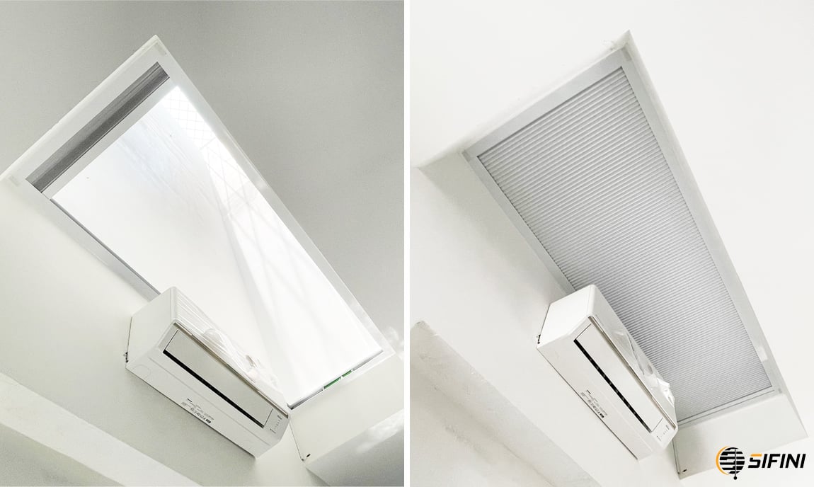 Rèm tổ ong giếng trời tự động