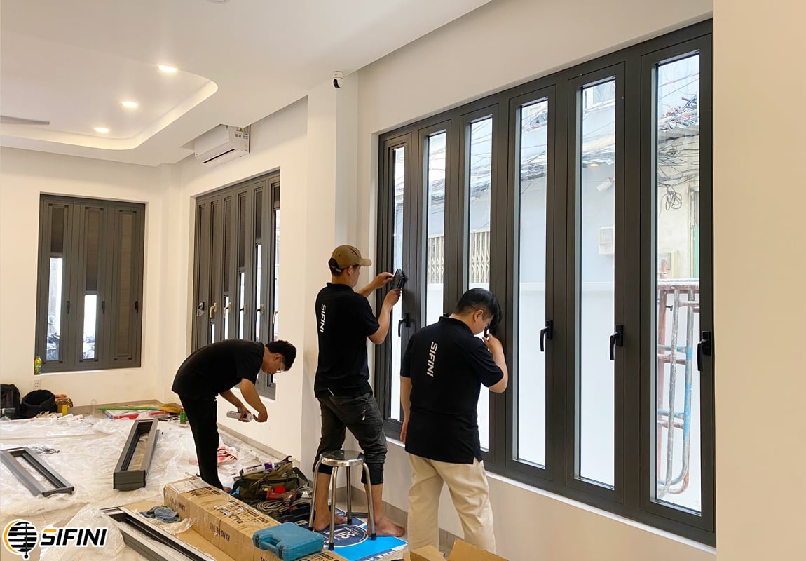 Thi công rèm tổ ong