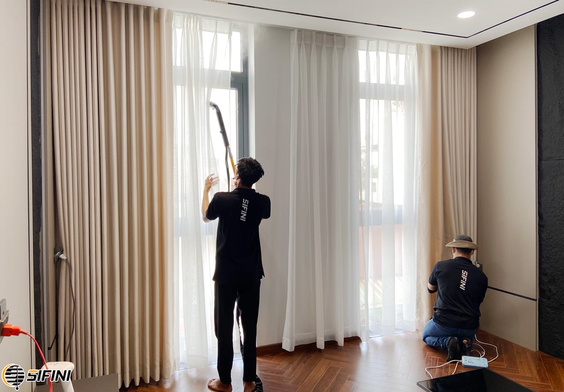Thi công rèm vải
