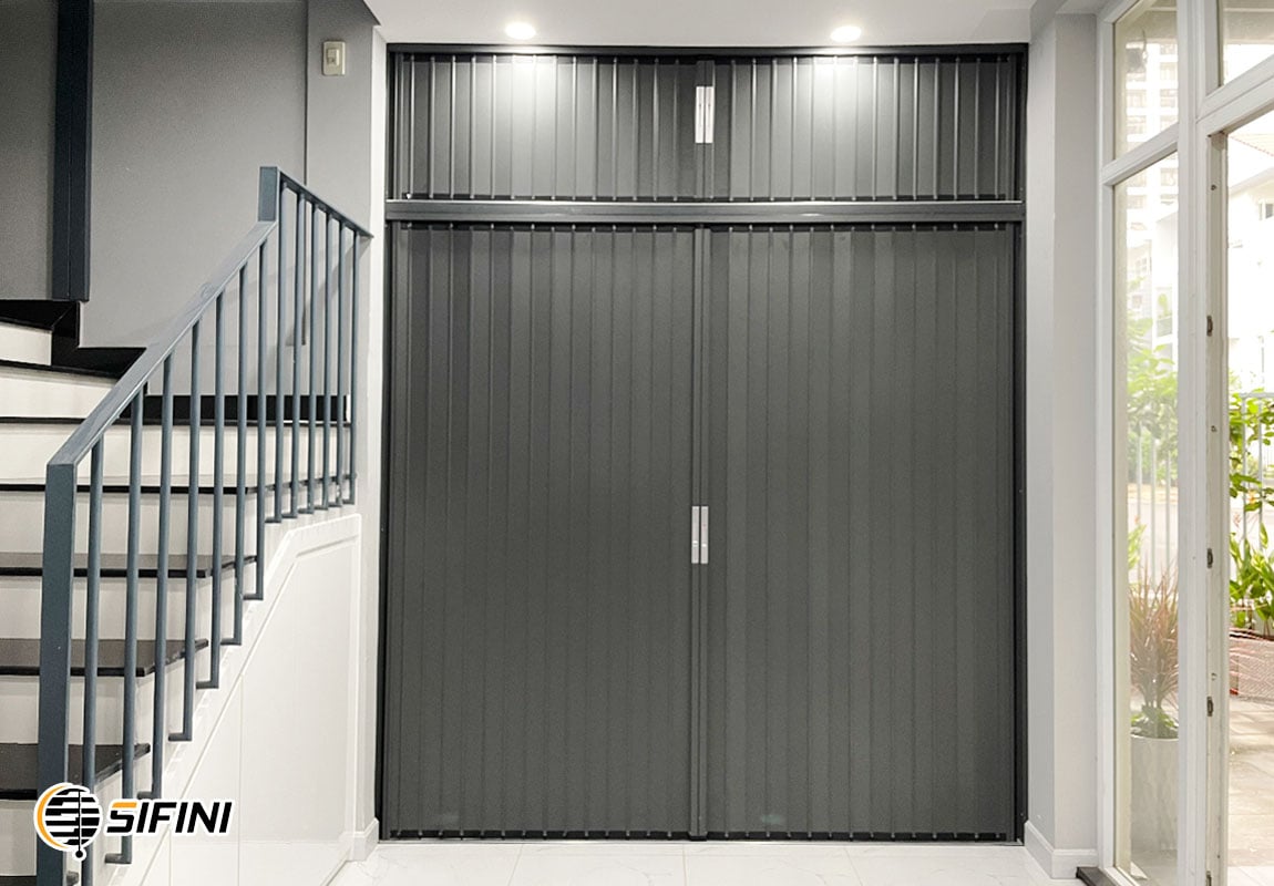 Cửa xếp lá nhôm nguyên tấm
