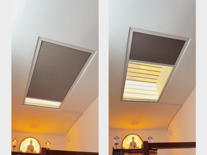 Rèm tổ ong giếng trời tự động