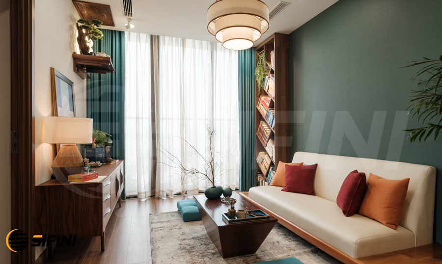 Rèm cửa cao cấp Sifini với màu sắc phù hợp cho phòng khách được đánh giá rất cao bởi các chuyên gia thiết kế nội thất. Với chất liệu và hoa văn độc đáo, sự sang trọng và tinh tế của nó sẽ làm hài lòng những khách hàng khó tính nhất. Hãy xem hình ảnh để hiểu thêm về sản phẩm đồng thời chọn cho mình một sản phẩm phù hợp với sở thích và tiêu chuẩn của bản thân.