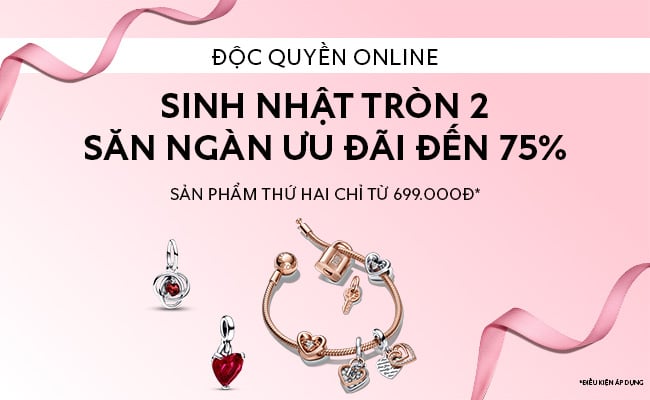 MỪNG SINH NHẬT 2 TUỔI - PANDORA SALE ĐẾN 75% TRANG SỨC