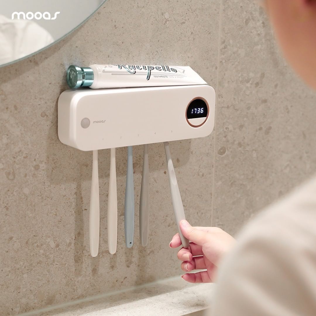 Máy tiệt trùng bàn chải đánh răng Mooas không dây tích hợp màn hình LED