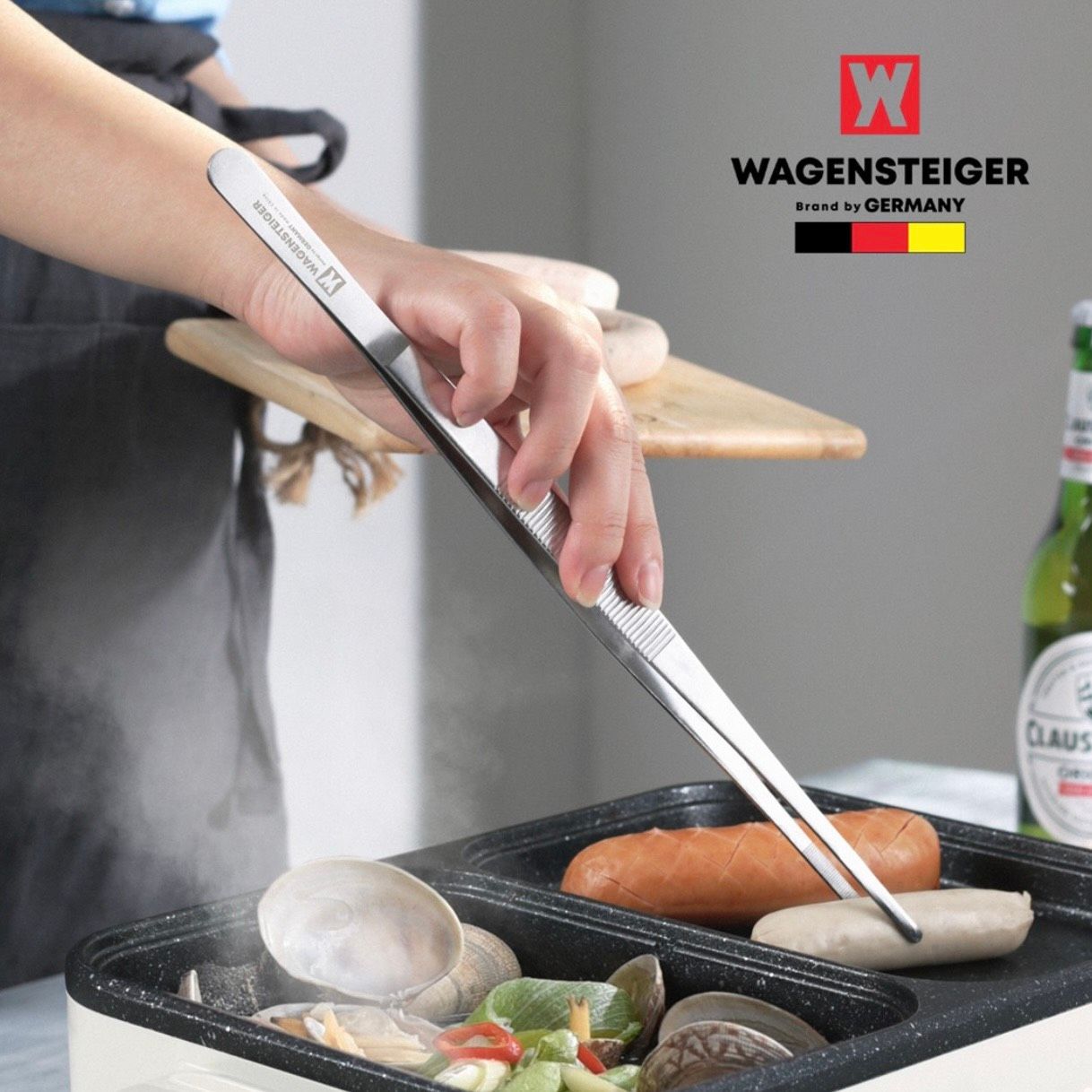 Kẹp gắp thức ăn, gắp đá, gắp đồ decor trong pha chế Wagensteiger inox không gỉ