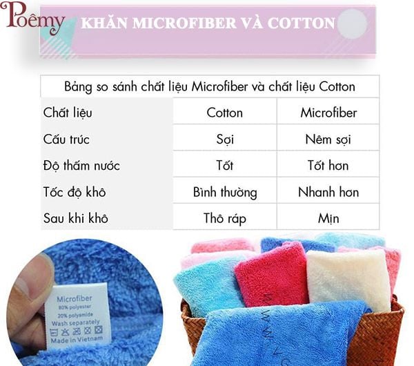 So sánh khăn microfiber và khăn cotton