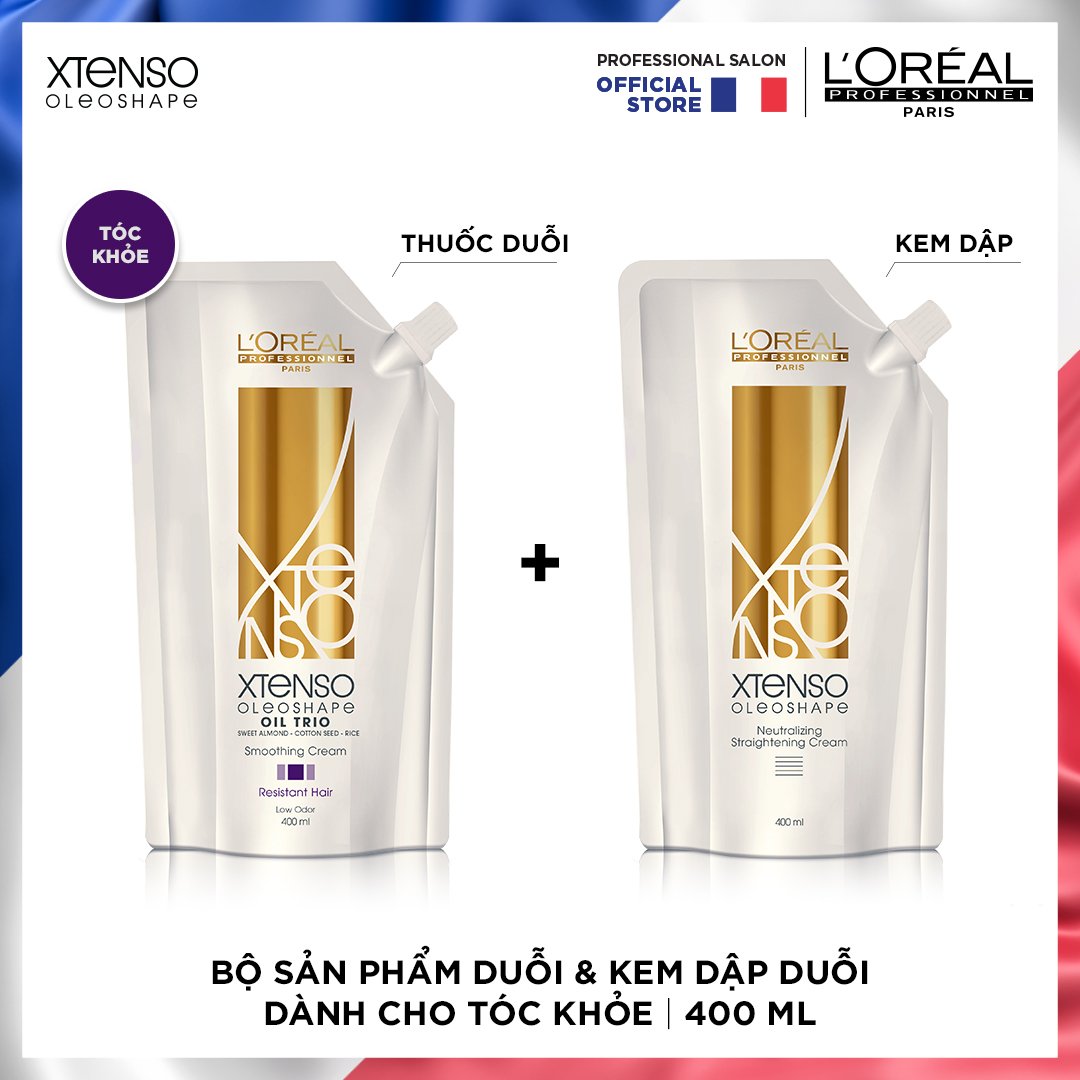 Bộ sản phẩm duỗi & kem dập duỗi dành cho tóc khỏe XTENSO OLEOSHAPE