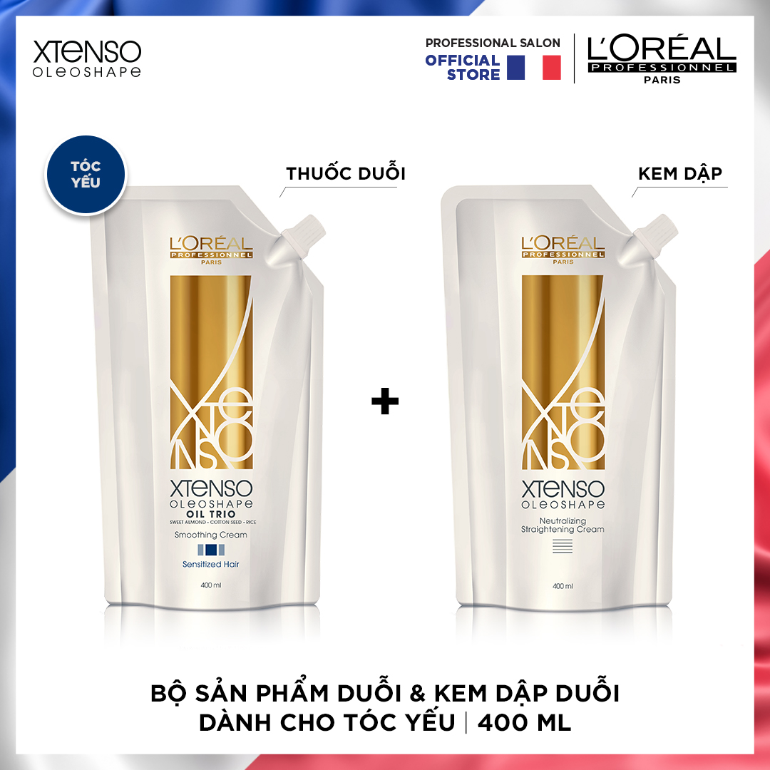 Bộ sản phẩm duỗi & kem dập duỗi dành cho tóc yếu XTENSO OLEOSHAPE