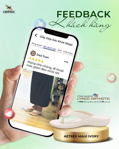 Cảm nhận của chị Dao Tran khi sử dụng dép sức Aetrex Maui