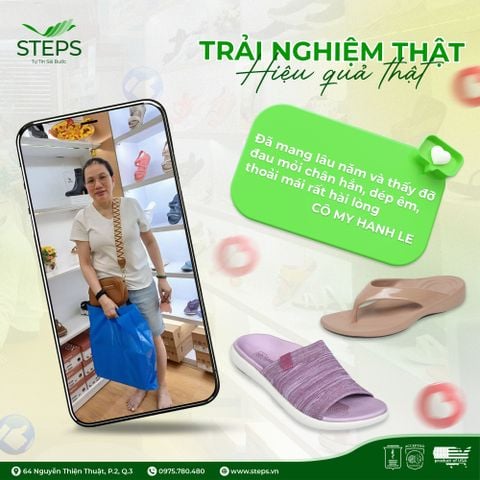 Cảm nhận của cô My Hanh Le sau khi trải nghiệm giày dép sức khỏe tại STEPS
