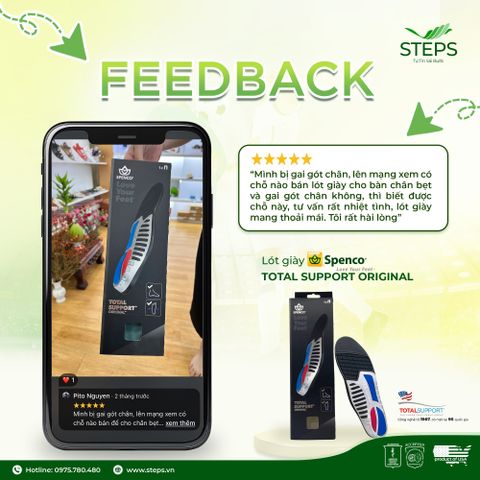 Cảm nhận của anh Pito Nguyễn sau khi sử dụng lót giày y khoa Spenco Total Support Original