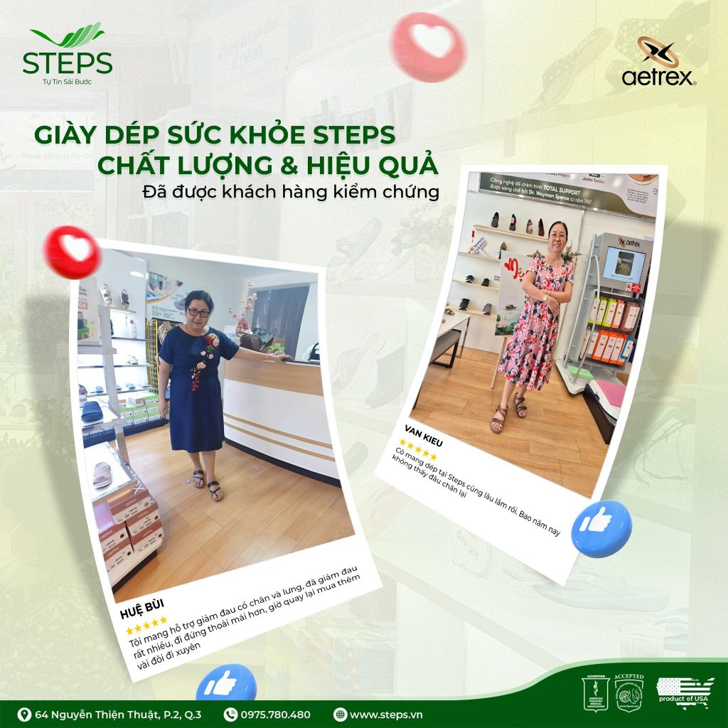 Giày dép sức khỏe STEPS - Chất lượng, hiệu quả đã được khách hàng kiểm chứng