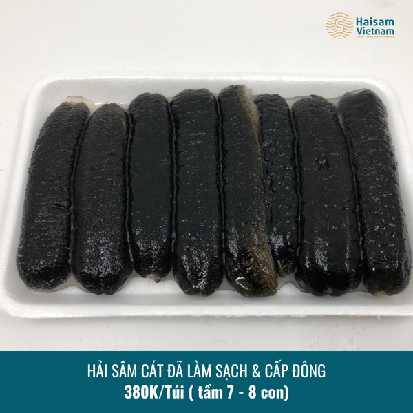 hải sâm cát đông lạnh - làm sạch