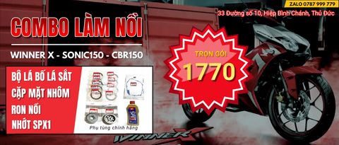 LÀM NỒI WINNER X - SONIC150 - CBR150 TRỌN GÓI 1770K