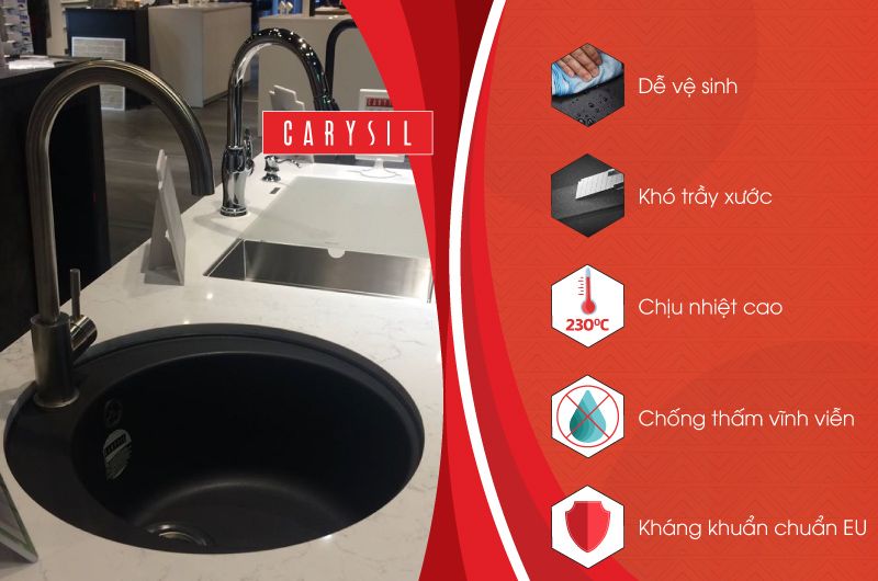 Chậu Rửa Chén Đá Granite Carysil ROA1
