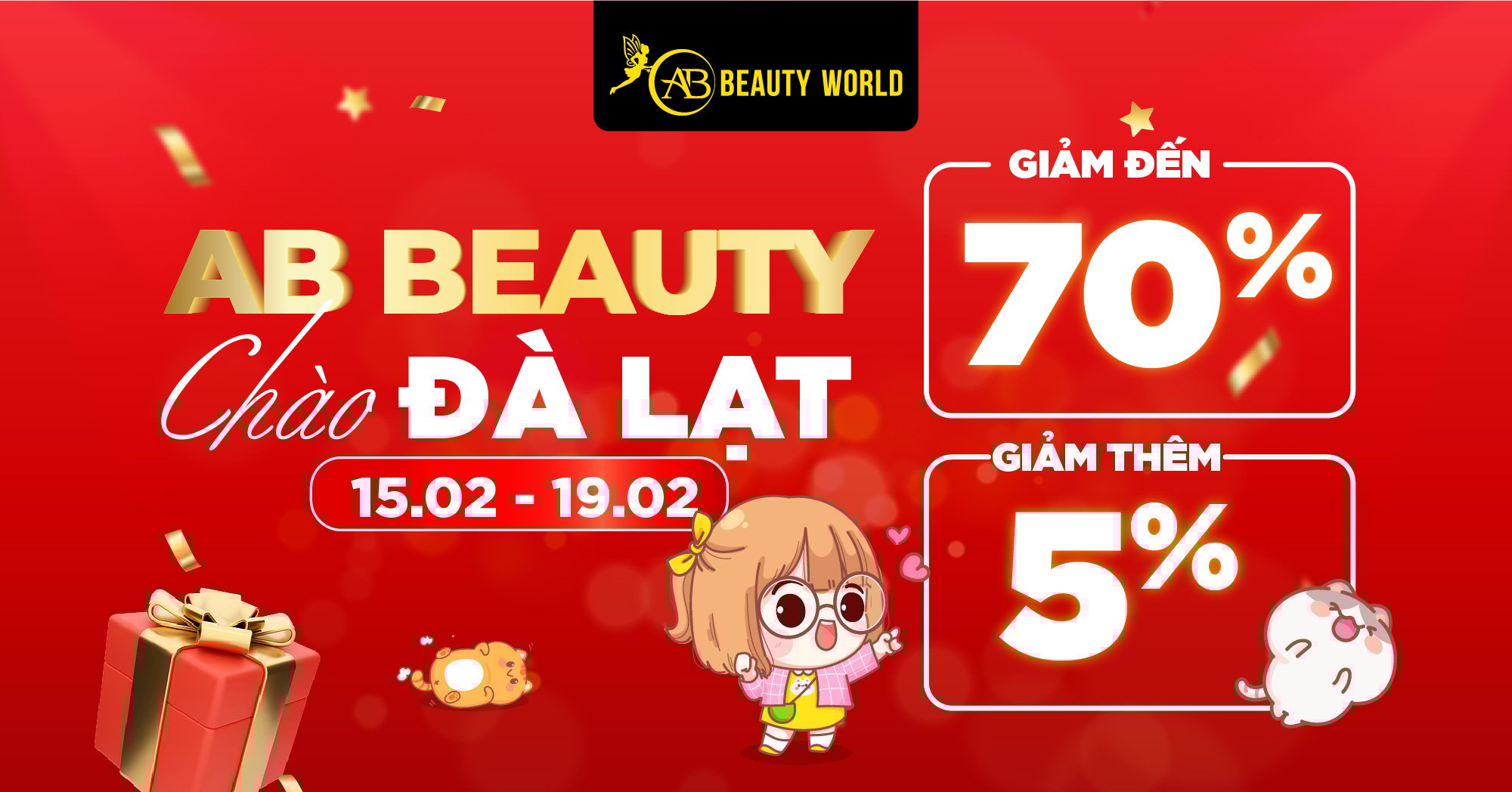 KHAI TRƯƠNG AB BEAUTY ĐÀ LẠT: SIÊU SALE ĐẾN 70% - QUÀ NGẬP TRÀN