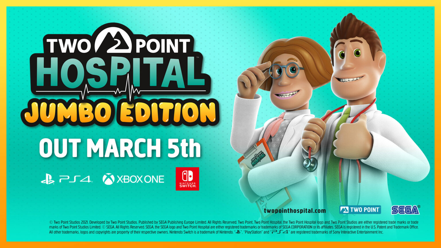 Two Point Hospital: JUMBO Edition hẹn ngày diện kiến game thủ PS4, Xbox One, và Switch