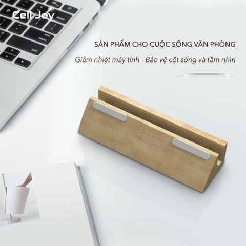 Đế gỗ Macbook kiêm giá đỡ Laptop Dock gỗ DIROSE™ để bàn đa năng