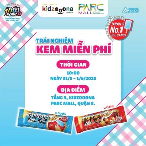 [KIDZOOONA X GARI GARI KUN X PARC MALL Q8] 5,000 CÂY KEM MIỄN PHÍ