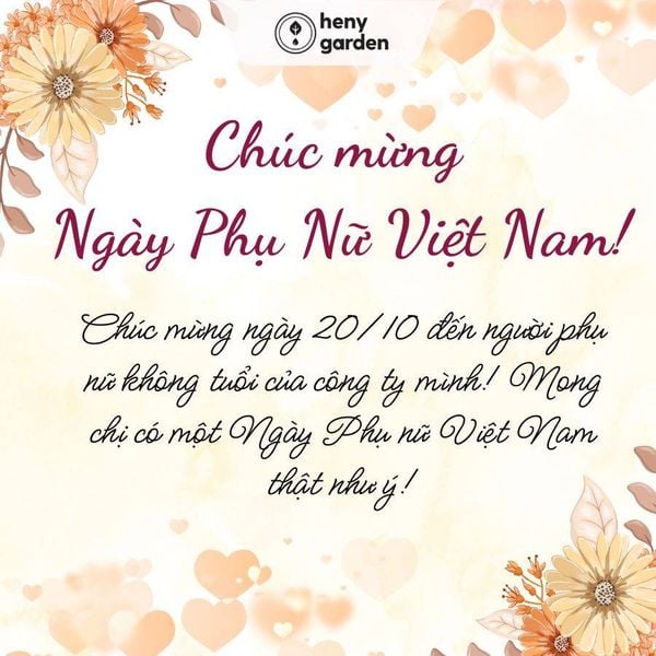 Lời chúc 20/10 cho sếp nữ có tính cách nhẹ nhàng, ôn nhu