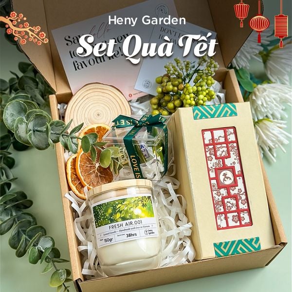 set quà tết nến thơm heny garden